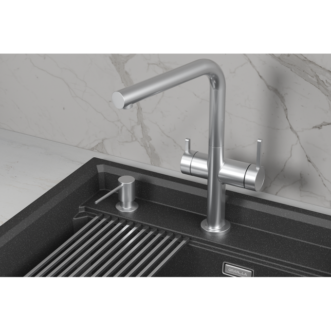Кухонный смеситель GRANULA KITCHEN SPACE KS-8276 Нерж 8276 HEPJ